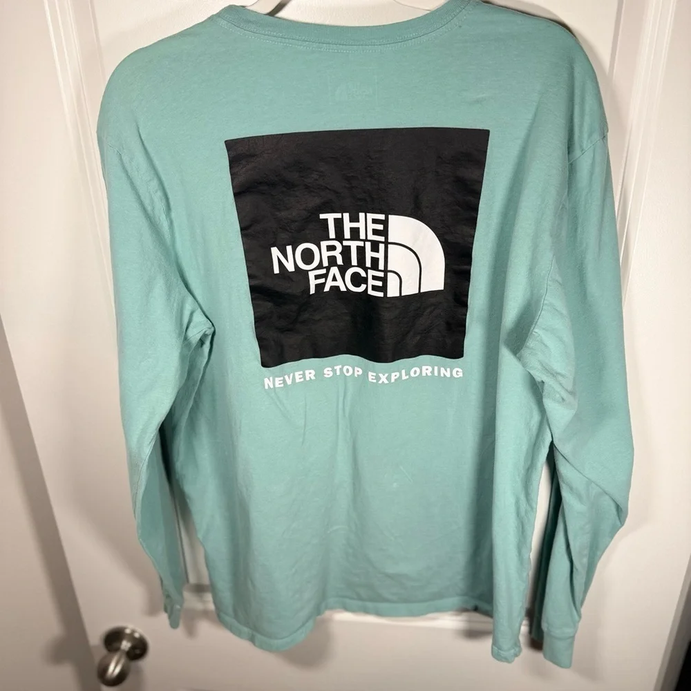 The North Face Seafoam Blue Mens Long Sleeve T-Shirt Size Large